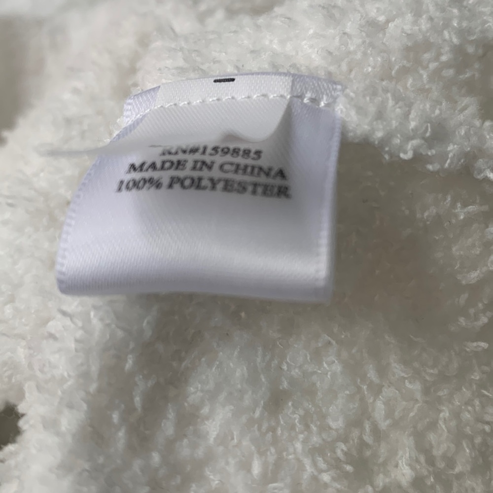 NWT Hello Nite White Gray Star Chenille Cozy Super Soft Crewneck Sweater Med - Picture 7 of 7